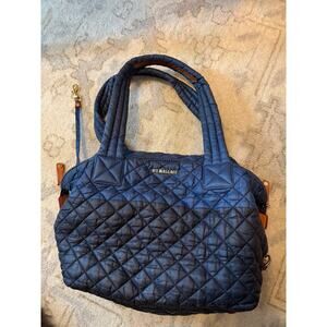MZ Wallace Blue & Black Color Block Quilted Med Sutton Bag DAMAGE